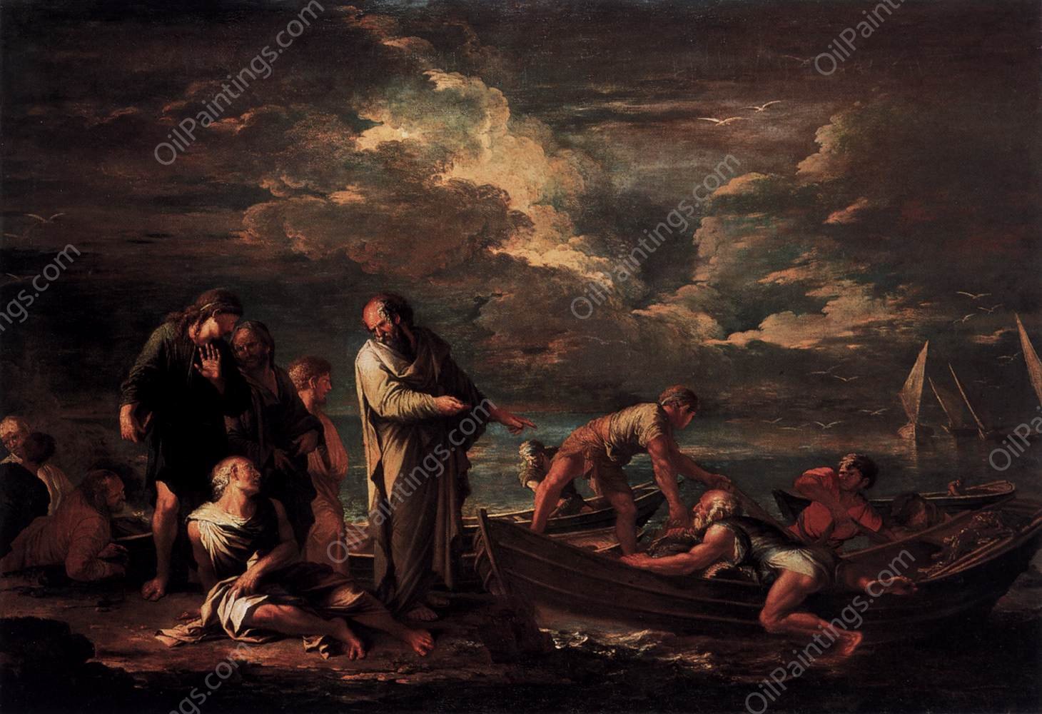Pythagoras and the Fisherman by Salvator Rosa - Hand-Painted Oil Painting Reproduction