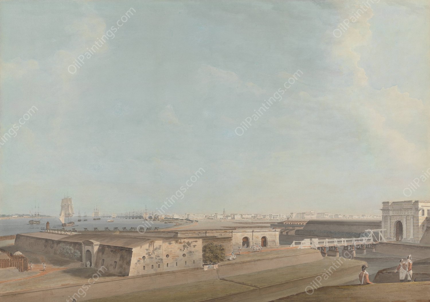 Calcutta by Samuel Davis - Hand-Painted Oil Painting Reproduction