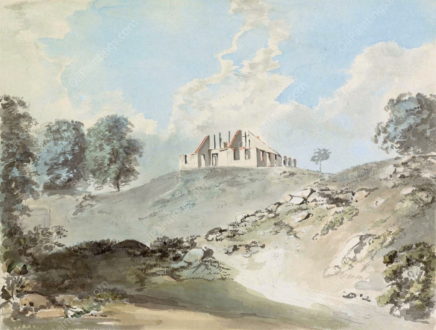 Colgong, near Bhagalpur by Samuel Davis - Hand-Painted Oil Painting Reproduction