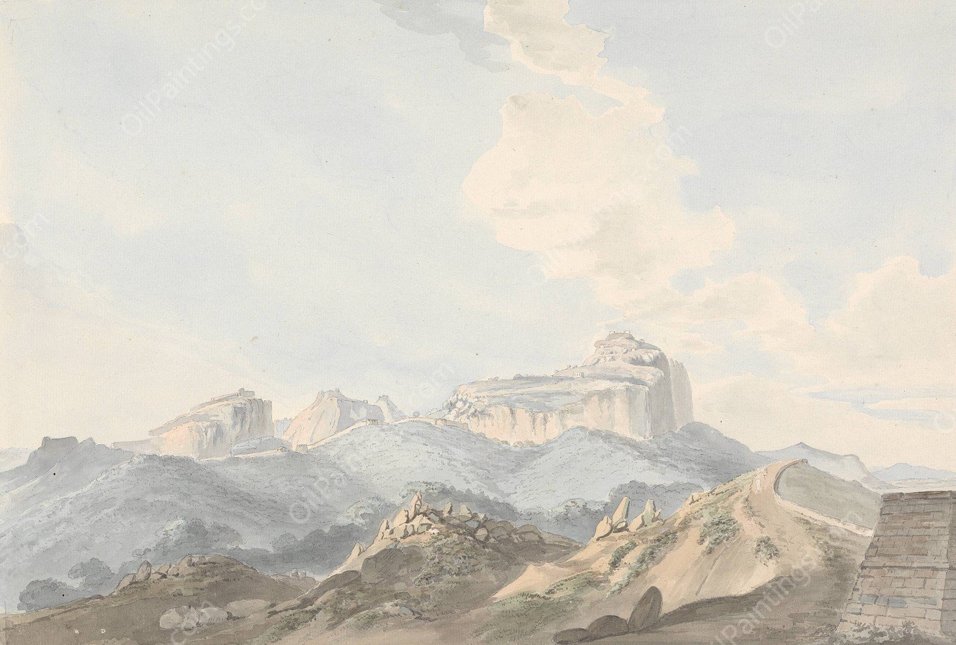 Sant Ghur in the Carnatic by Samuel Davis - Hand-Painted Oil Painting Reproduction