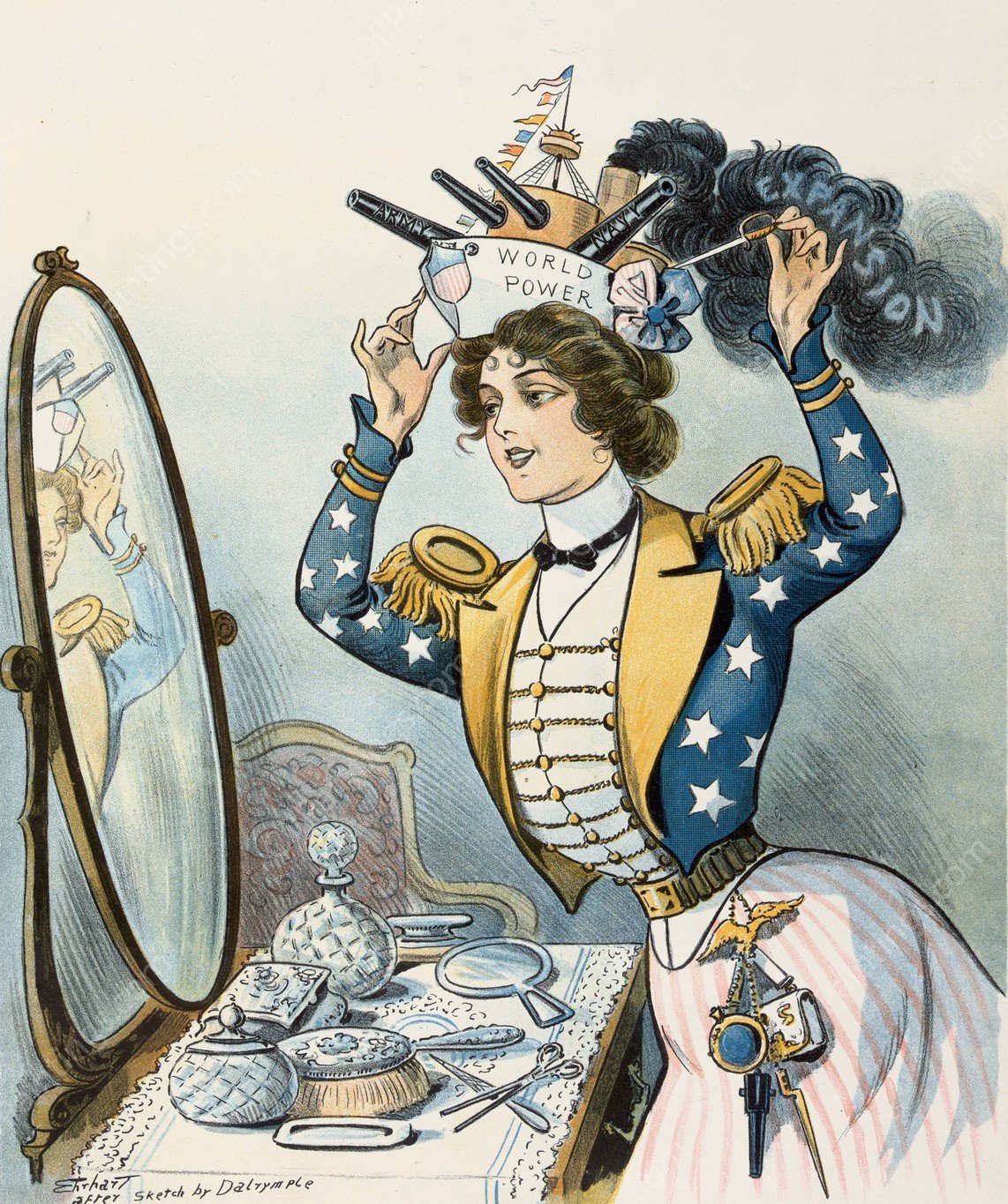 Columbia's Easter bonnet  by Samuel Ehrhart - Hand-Painted Oil Painting Reproduction