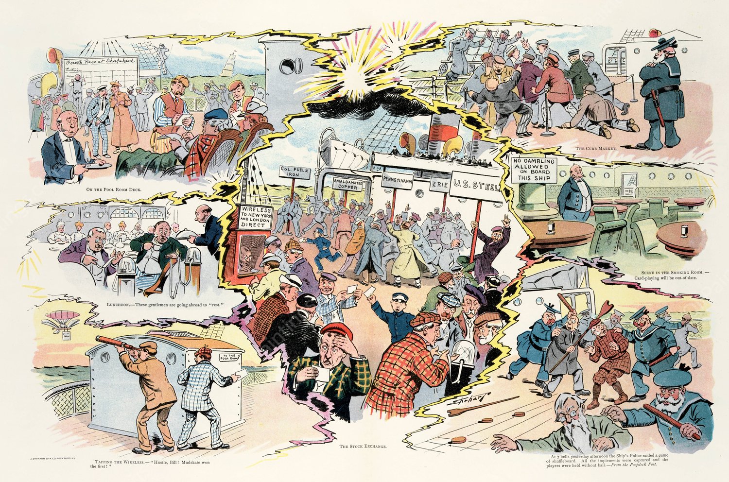 Gambling by wireless  by Samuel Ehrhart - Hand-Painted Oil Painting Reproduction