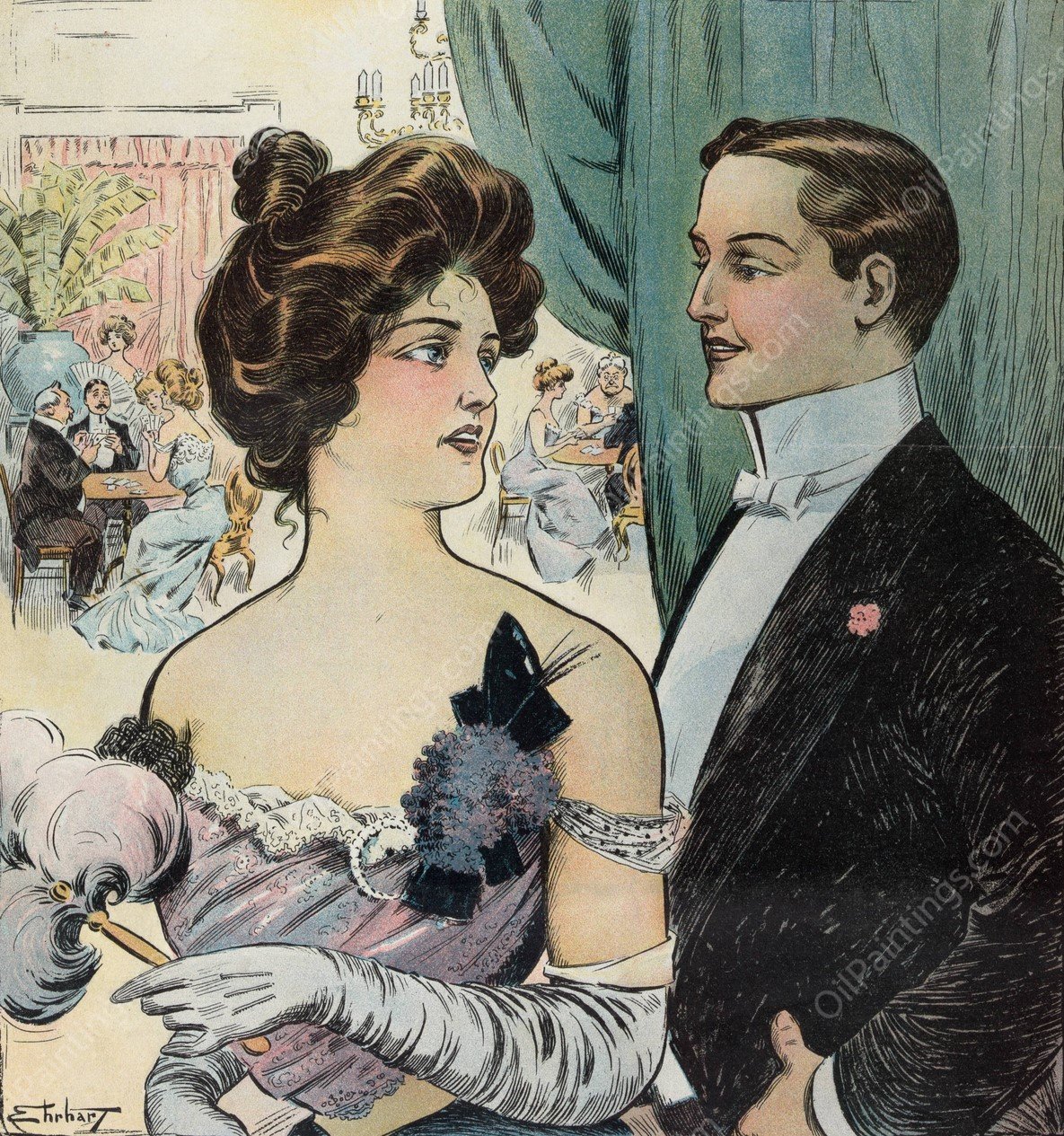 The feminine view  by Samuel Ehrhart - Hand-Painted Oil Painting Reproduction