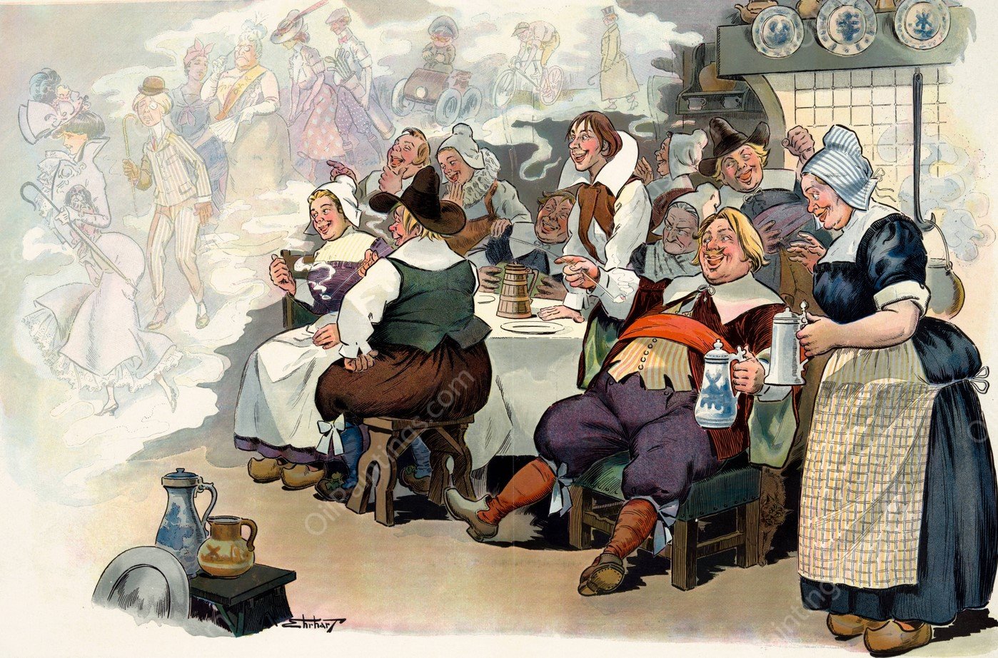 Their descendants  by Samuel Ehrhart - Hand-Painted Oil Painting Reproduction