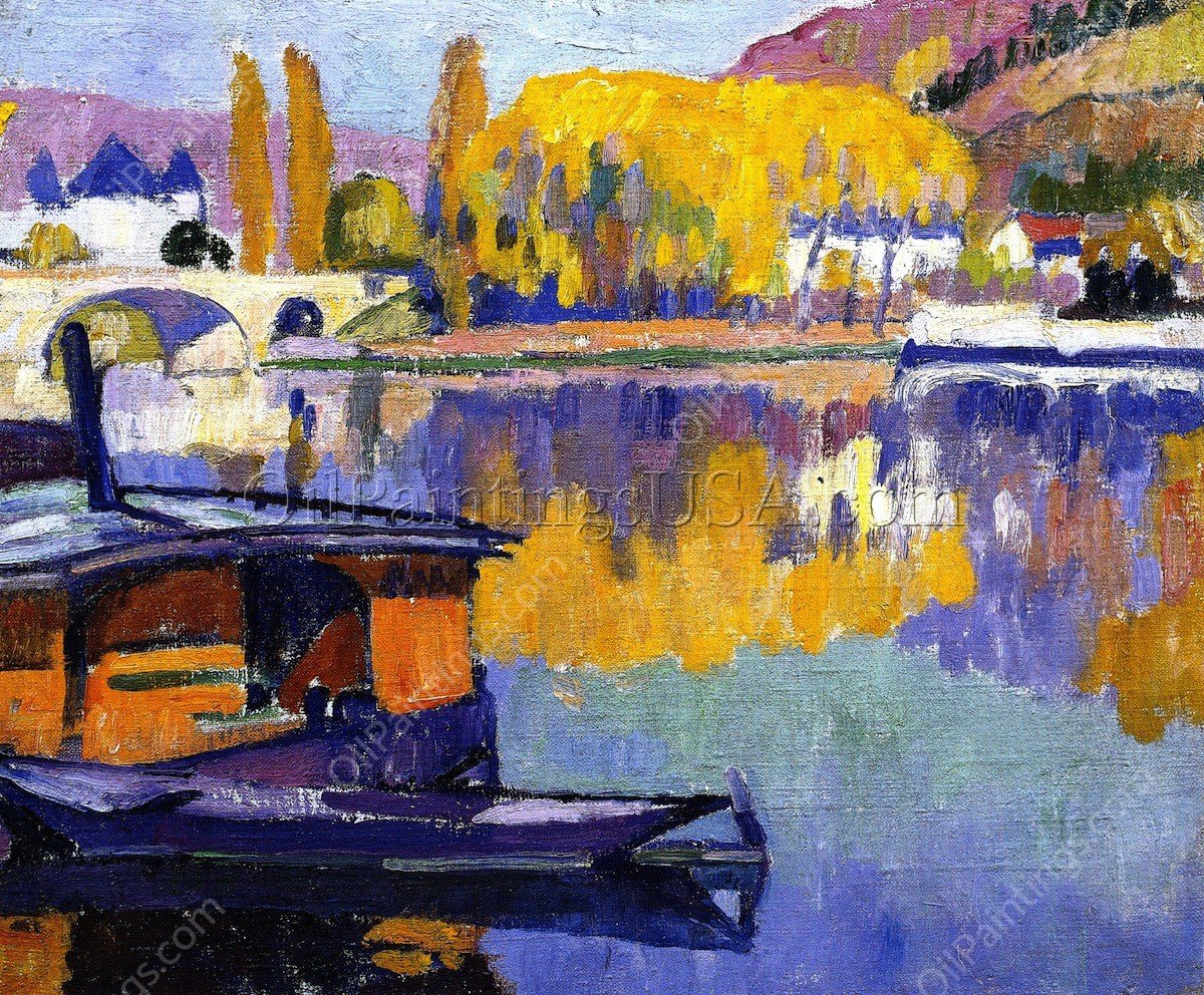Le Pont, Vernon by Samuel Halpert - Hand-Painted Oil Painting Reproduction