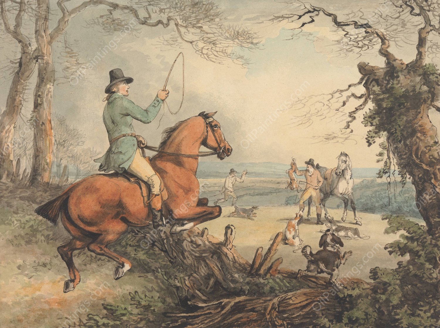 Coursing; The Kill  by Samuel Howitt - Hand-Painted Oil Painting Reproduction