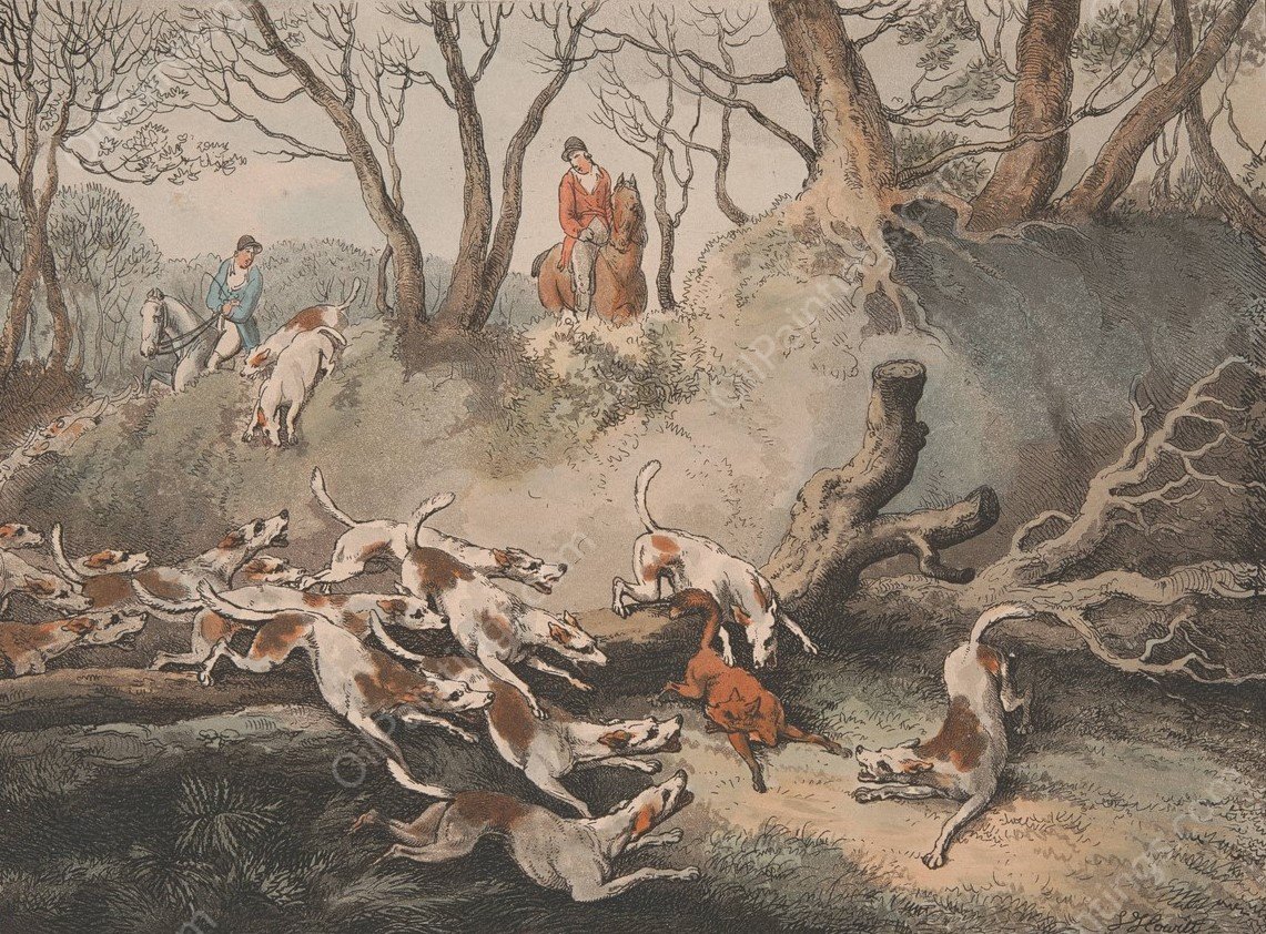 For happy he who tops the wheeling chace  by Samuel Howitt - Hand-Painted Oil Painting Reproduction