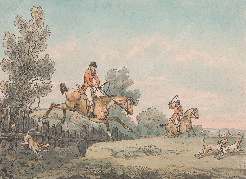 Full Cry  by Samuel Howitt - Hand-Painted Oil Painting Reproduction