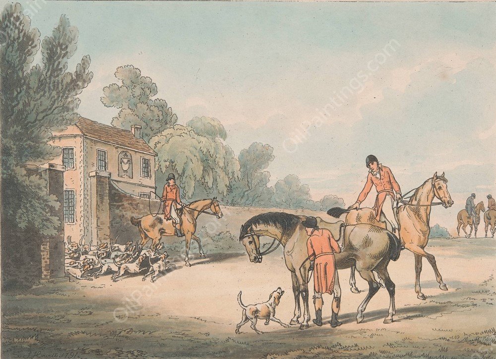 Going out of Kennel  by Samuel Howitt - Hand-Painted Oil Painting Reproduction