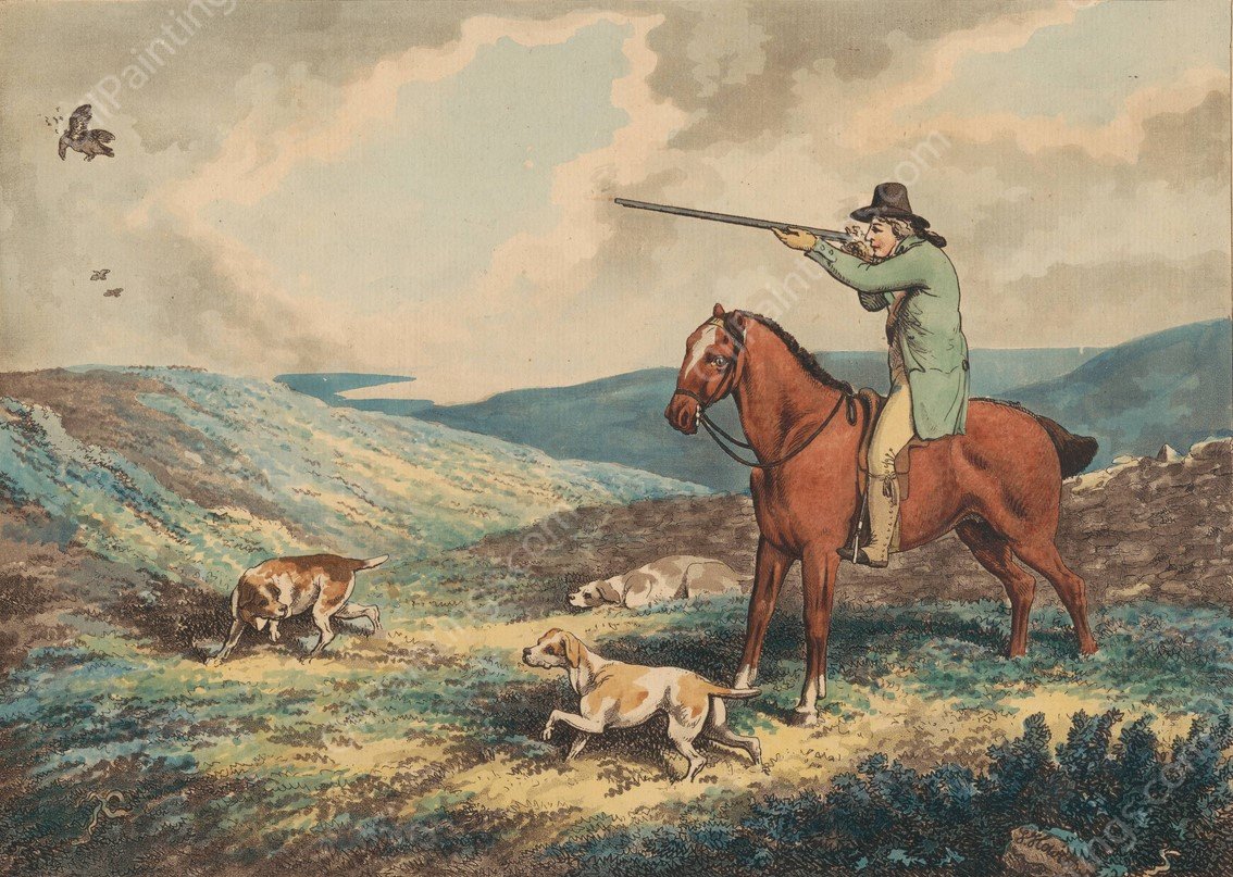 Grouse Shooting  by Samuel Howitt - Hand-Painted Oil Painting Reproduction