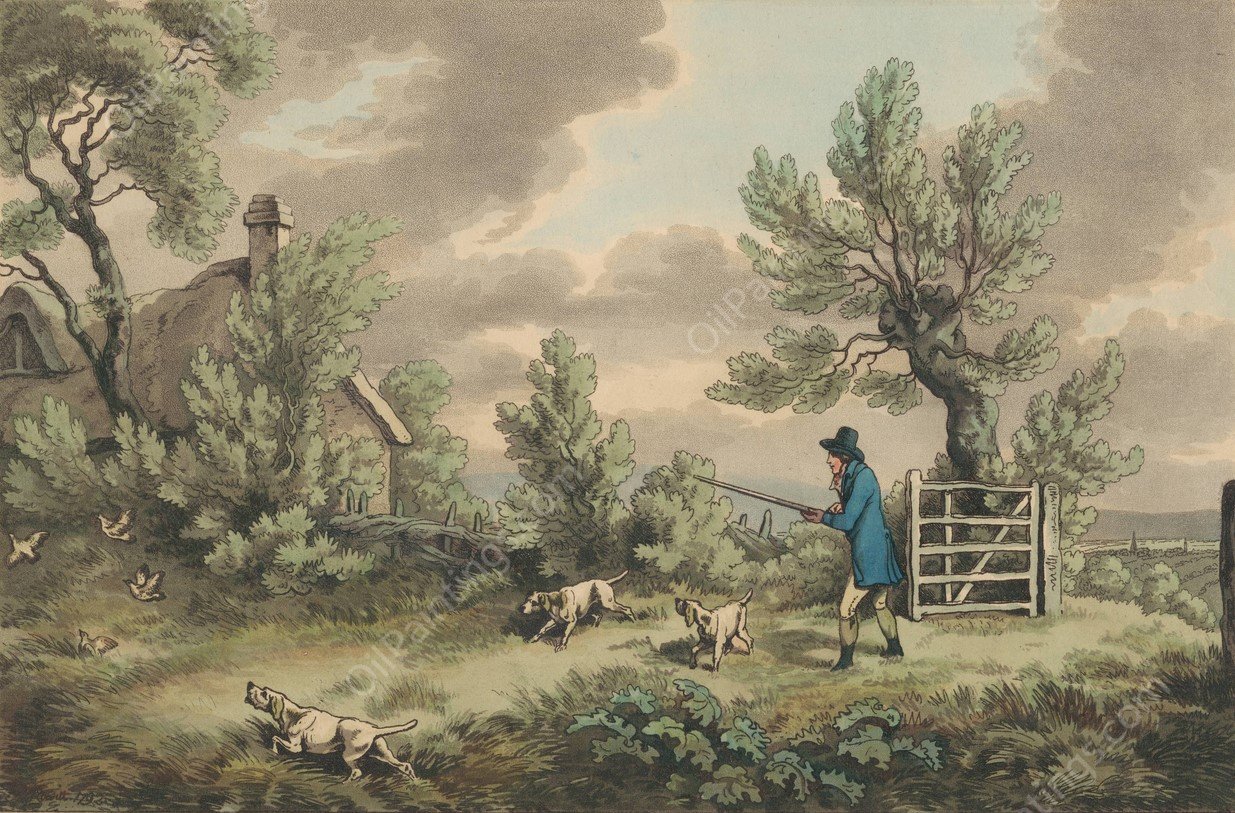 Partridge Shooting  by Samuel Howitt - Hand-Painted Oil Painting Reproduction