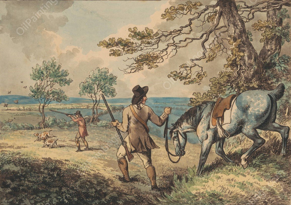 Partridge Shooting  by Samuel Howitt - Hand-Painted Oil Painting Reproduction