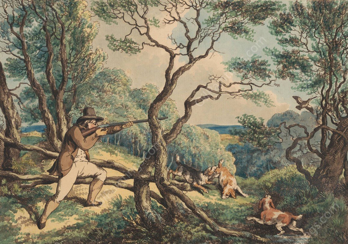 Woodcock shooting  by Samuel Howitt - Hand-Painted Oil Painting Reproduction