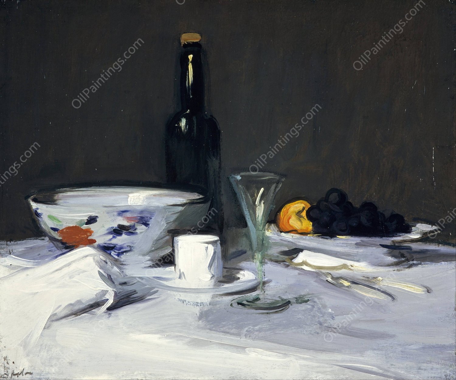 The Black Bottle  by Samuel John Peploe - Hand-Painted Oil Painting Reproduction