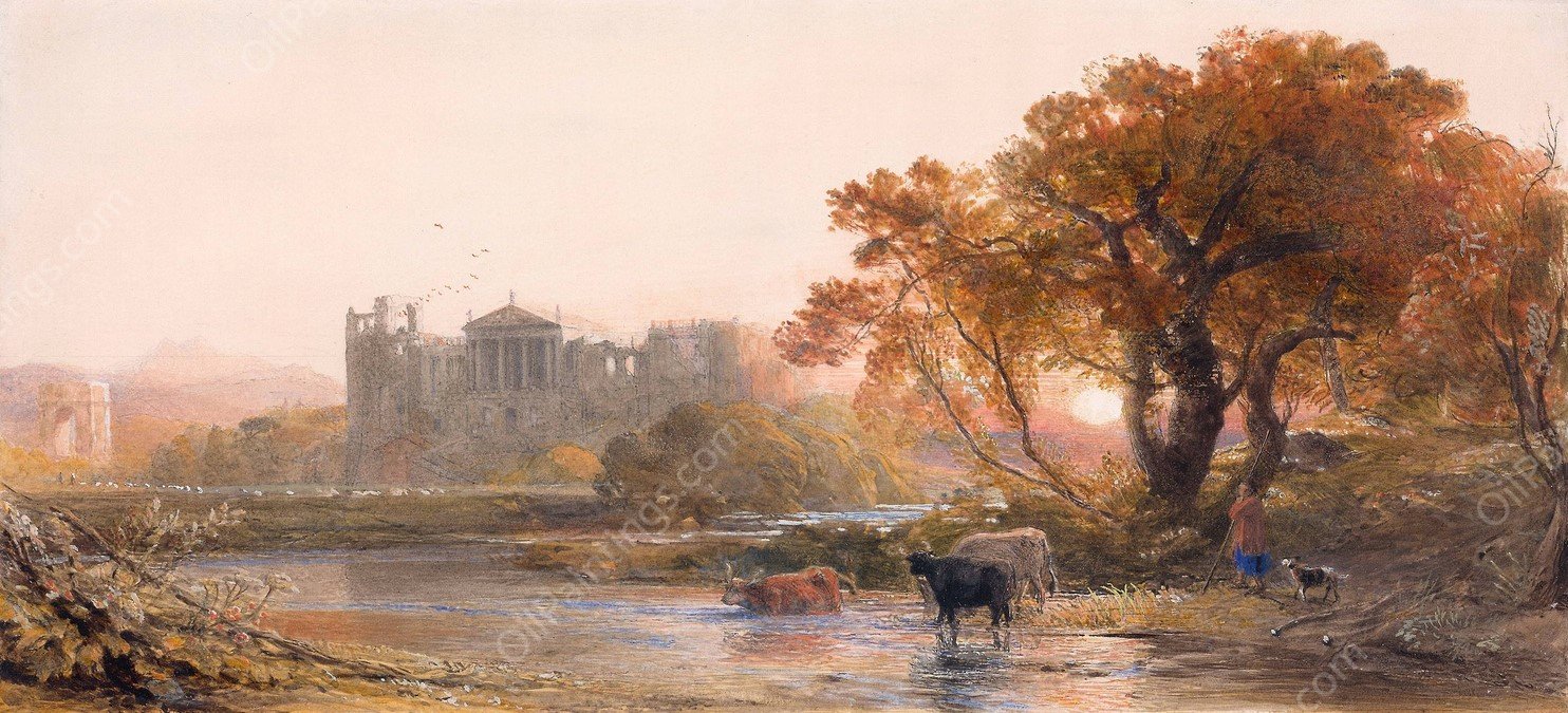 Evening in Italy-the Deserted Villa  by Samuel Palmer - Hand-Painted Oil Painting Reproduction