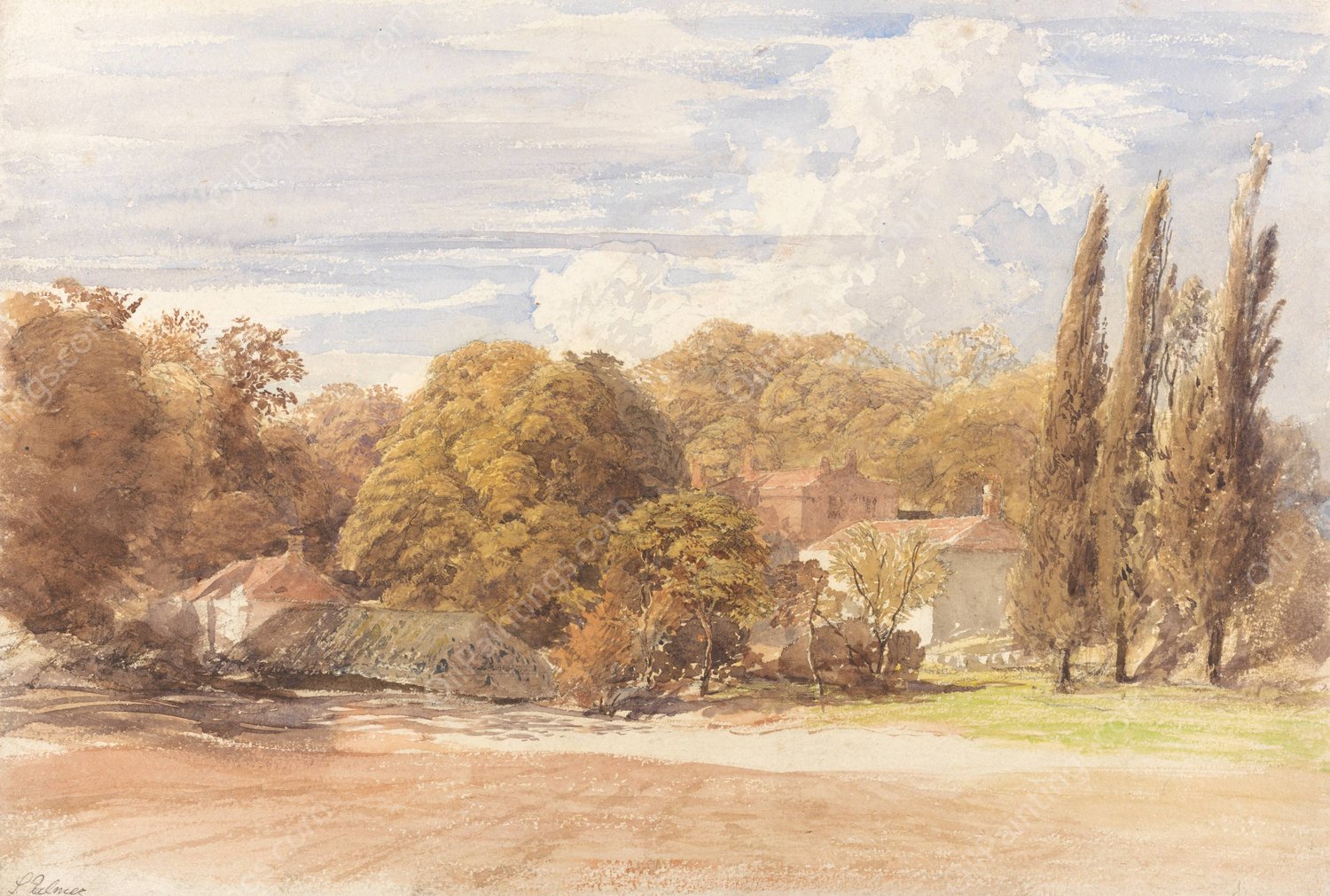 Kensington Gardens  by Samuel Palmer - Hand-Painted Oil Painting Reproduction