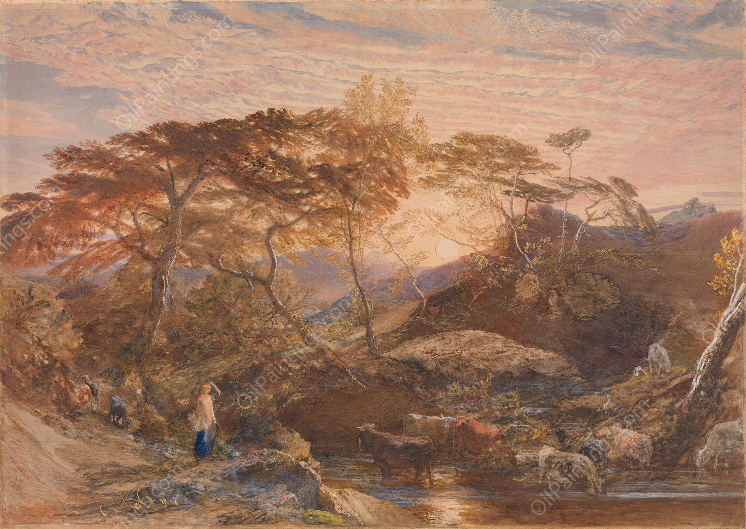 Sabrina  by Samuel Palmer - Hand-Painted Oil Painting Reproduction