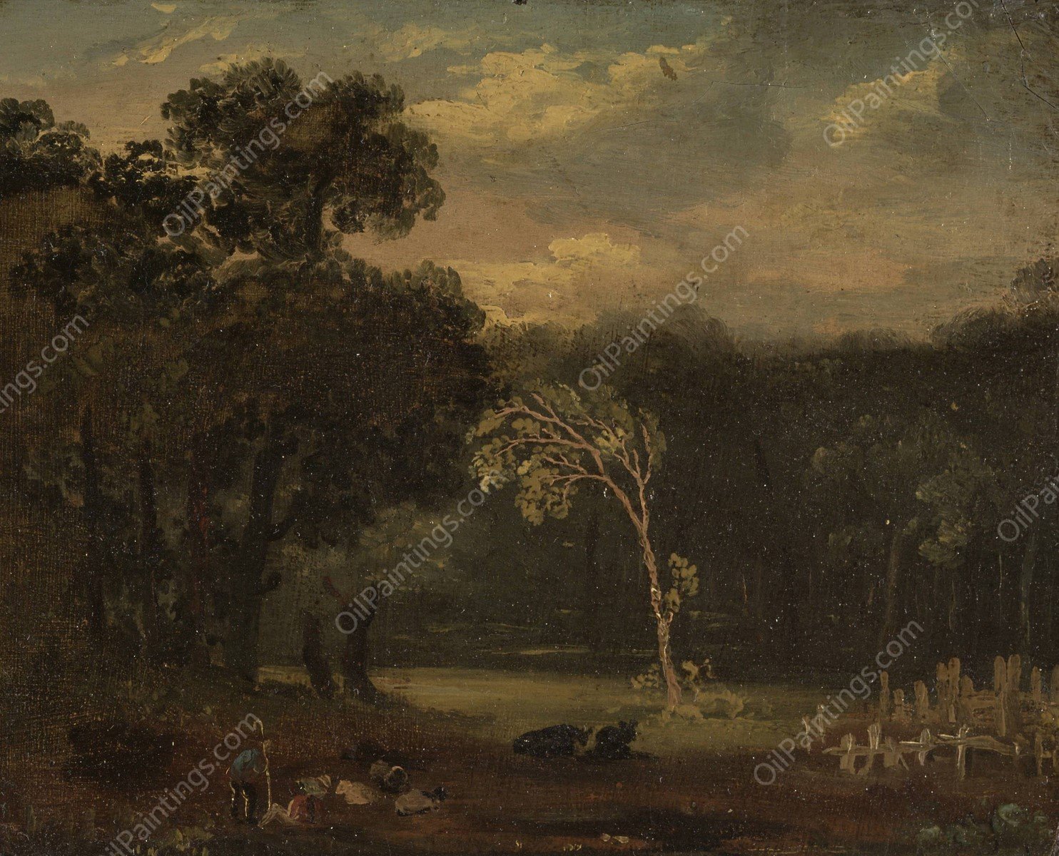 Sketch from Nature in Sion Park by Samuel Palmer - Hand-Painted Oil Painting Reproduction