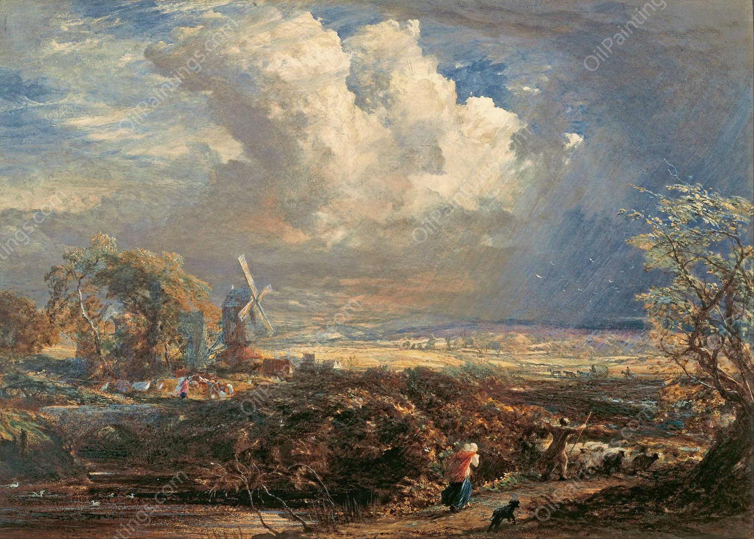 Summer Storm near Pulborough, Sussex  by Samuel Palmer - Hand-Painted Oil Painting Reproduction