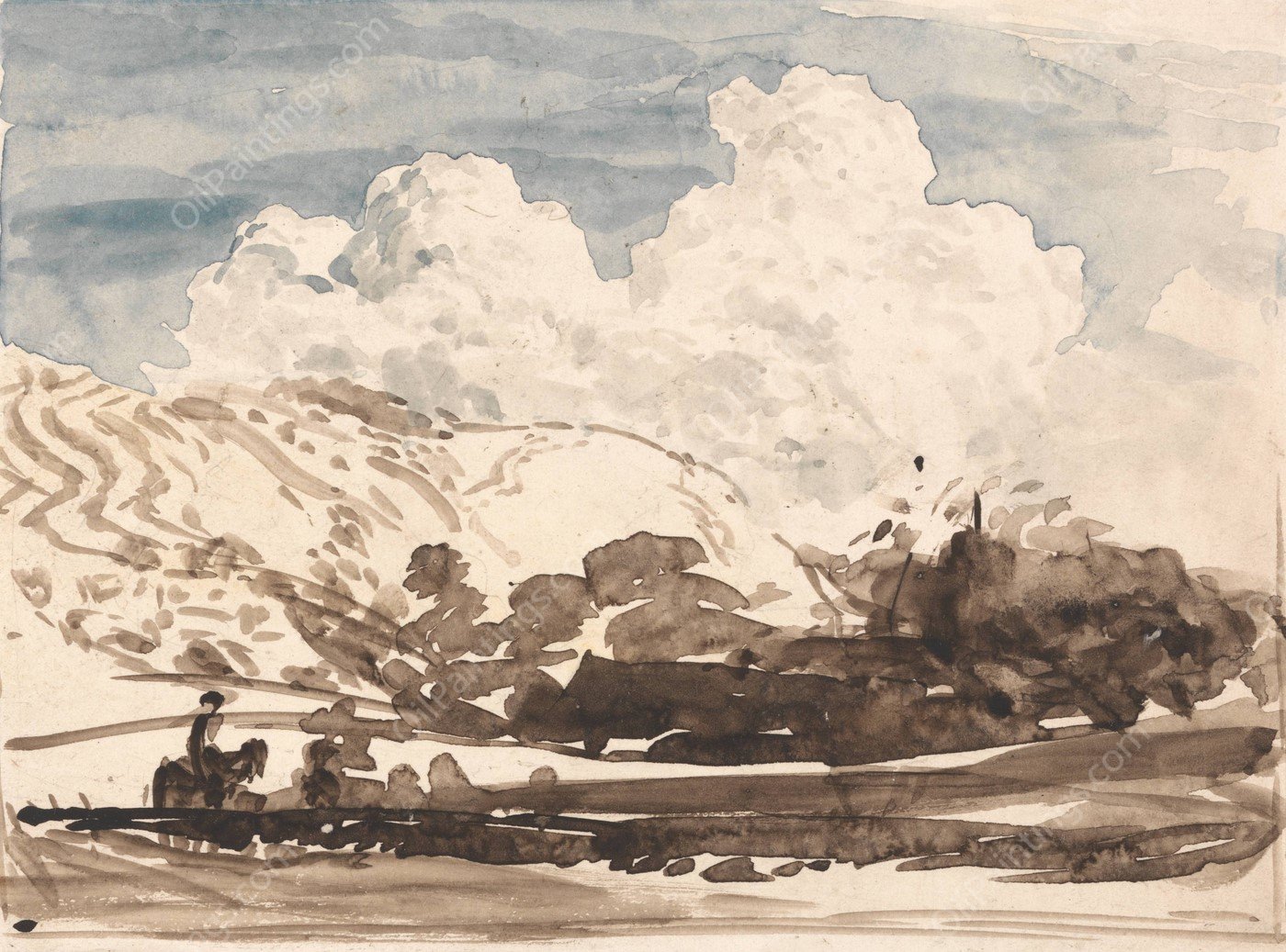 The Bright Cloud by Samuel Palmer - Hand-Painted Oil Painting Reproduction