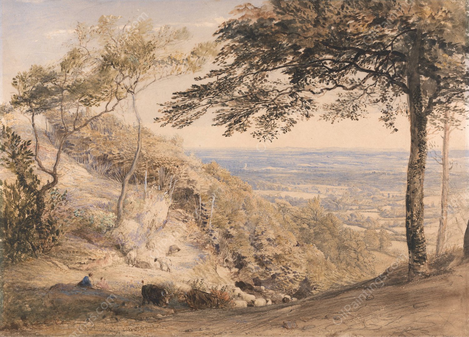 Wilmot's Hill, Kent  by Samuel Palmer - Hand-Painted Oil Painting Reproduction