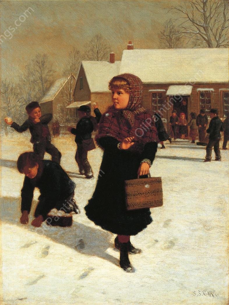 School Days by Samuel S Carr - Hand-Painted Oil Painting Reproduction