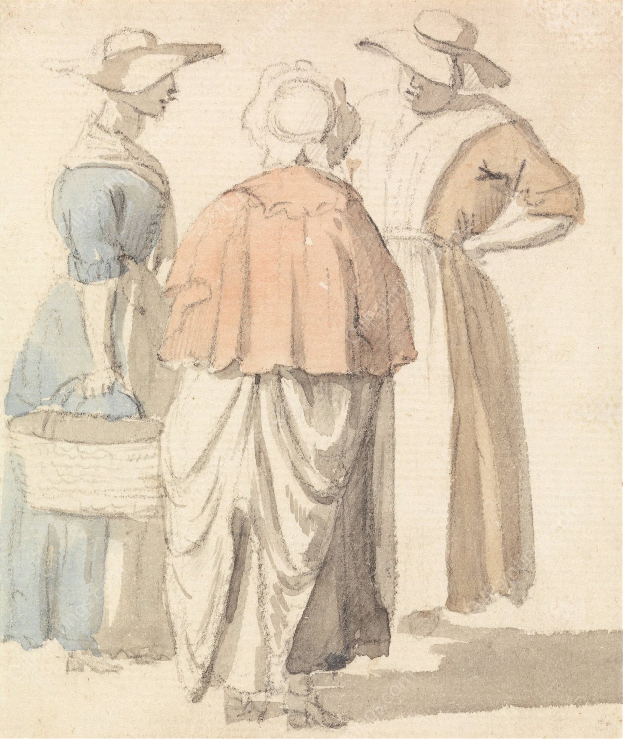 The Gossips by Samuel Scott - Hand-Painted Oil Painting Reproduction