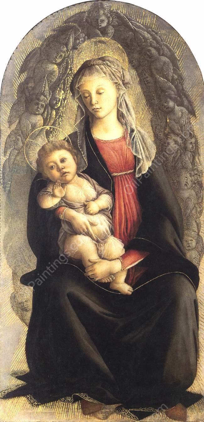 Madonna in Glory with Seraphim by Sandro Botticelli - Hand-Painted Oil Painting Reproduction