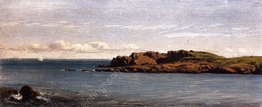 Study on the Massachusetts Coast by Sanford Robinson Gifford - Hand-Painted Oil Painting Reproduction