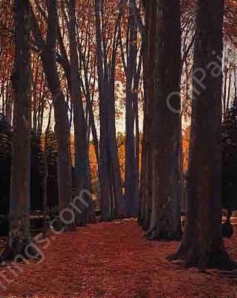 Arboles by Santiago Rusinol Prats - Hand-Painted Oil Painting Reproduction