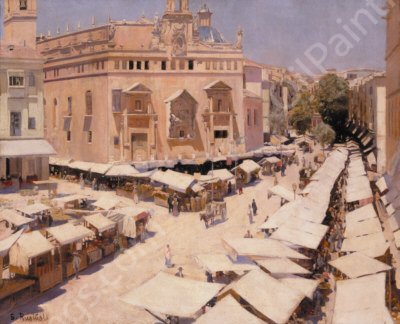 Valencia by Santiago Rusinol Prats - Hand-Painted Oil Painting Reproduction