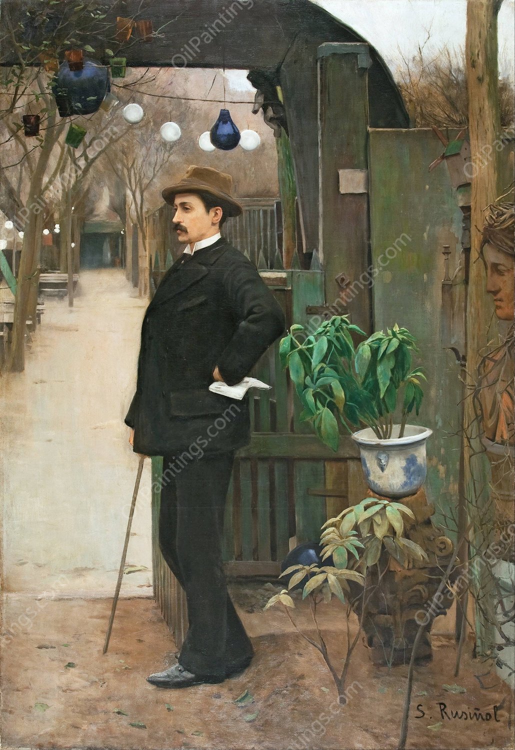 Portrait Of Miquel Utrillo  by Santiago Rusinol - Hand-Painted Oil Painting Reproduction