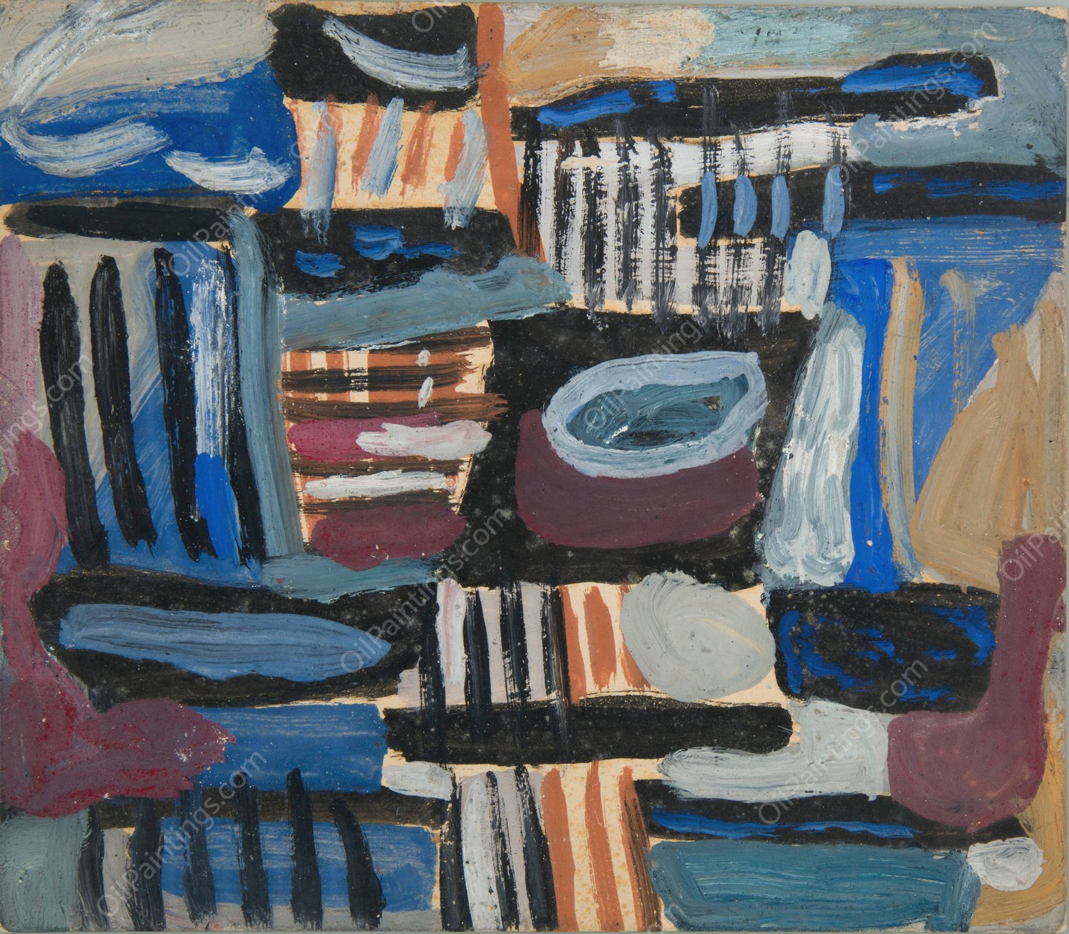 Kompozycja abstrakcyjna II  by Sasza Blonder - Hand-Painted Oil Painting Reproduction
