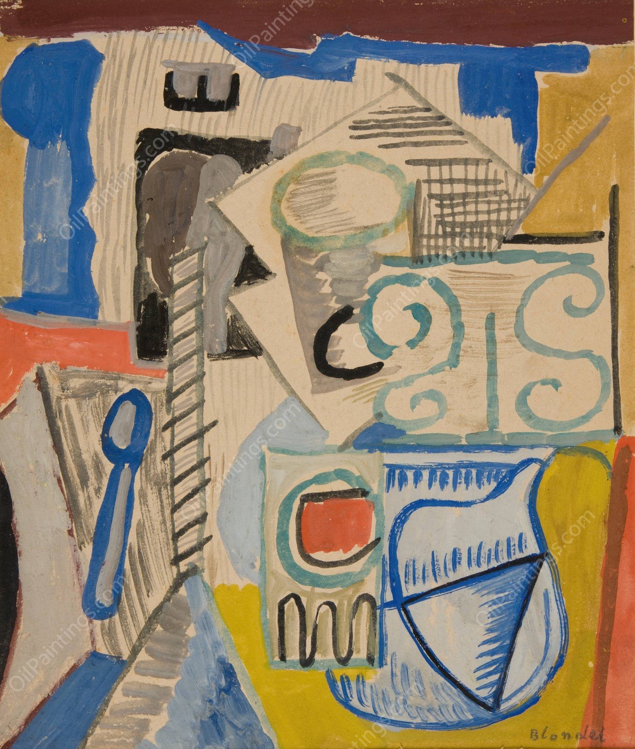 Martwa natura z lyzka  by Sasza Blonder - Hand-Painted Oil Painting Reproduction