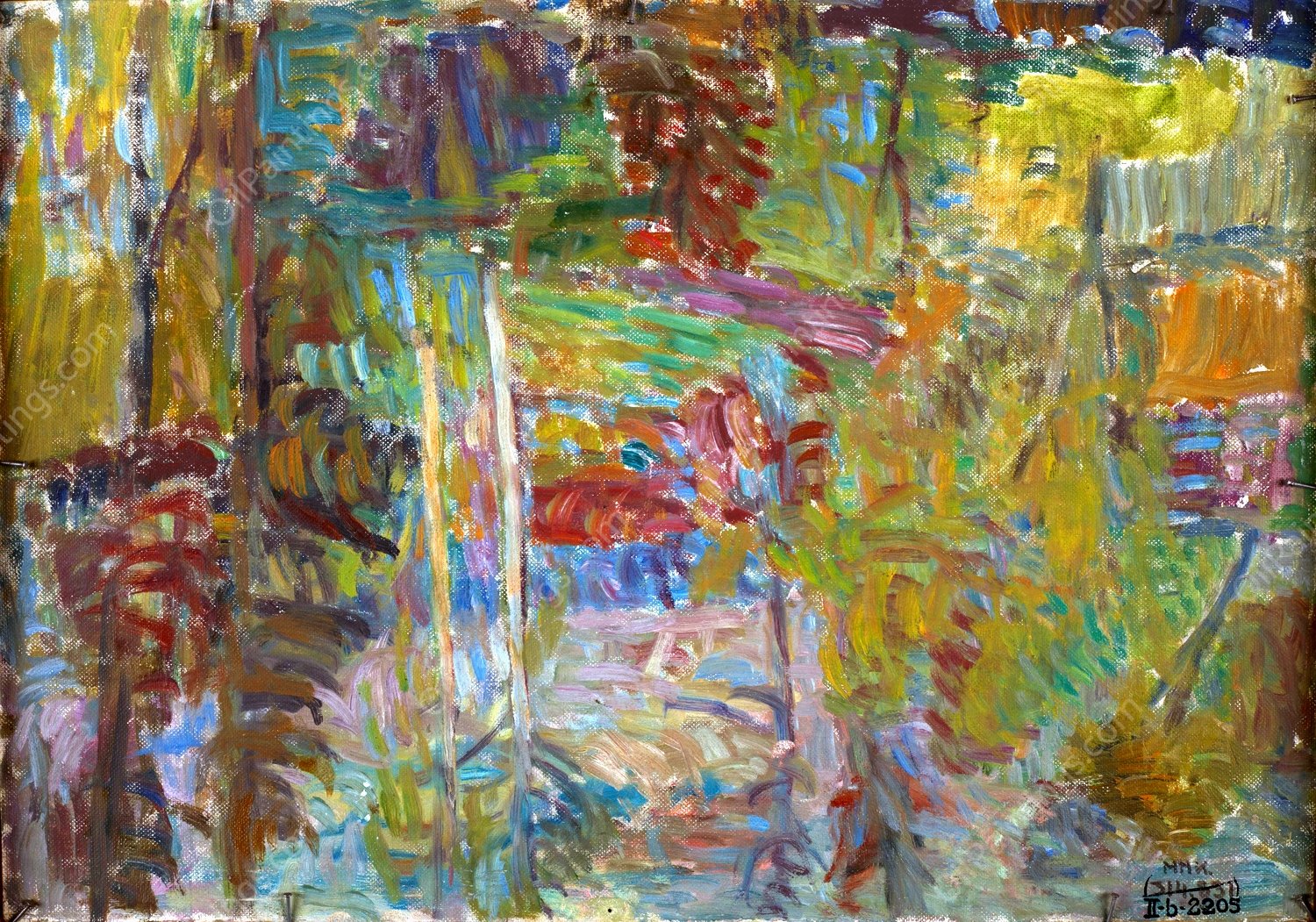 Road in the Forest  by Sasza Blonder - Hand-Painted Oil Painting Reproduction