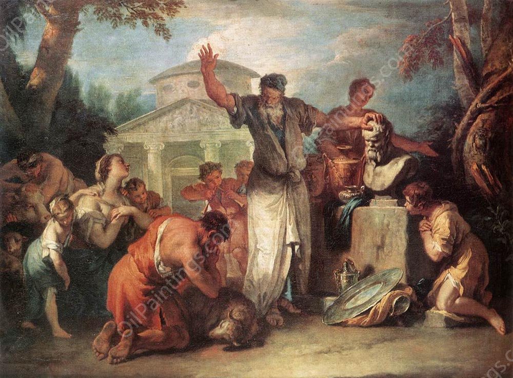 Sacrifice to Silenus by Sebastiano Ricci - Hand-Painted Oil Painting Reproduction