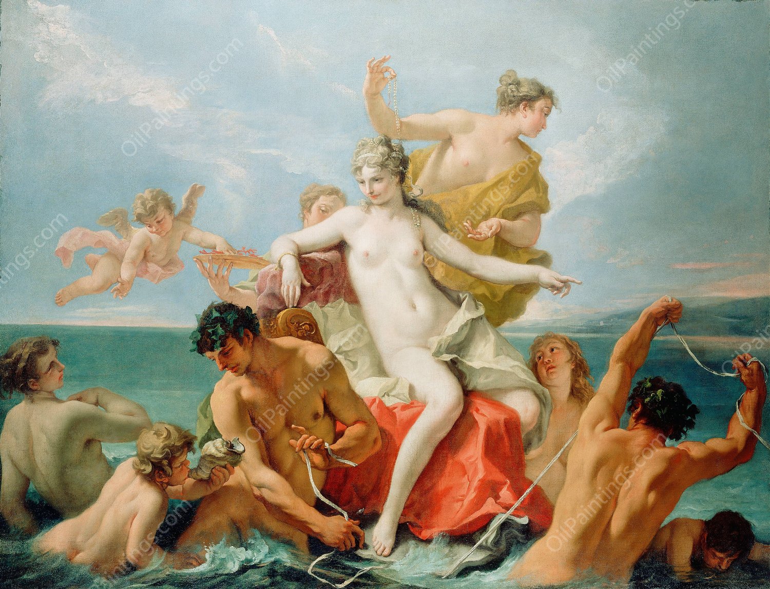 Triumph of The Marine Venus  by Sebastiano Ricci - Hand-Painted Oil Painting Reproduction