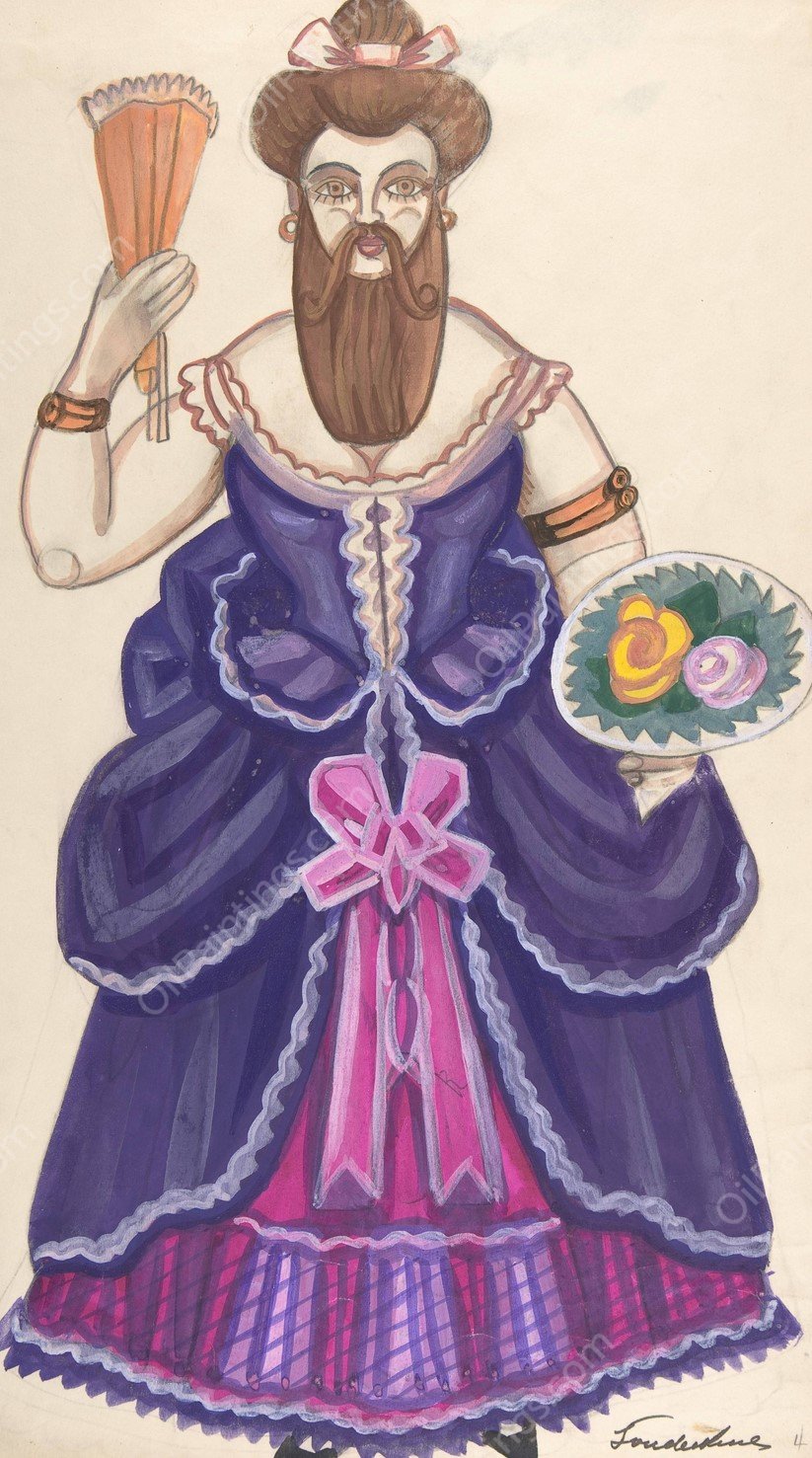 Bearded lady by Sergey Yurievich Sudeikin - Hand-Painted Oil Painting Reproduction