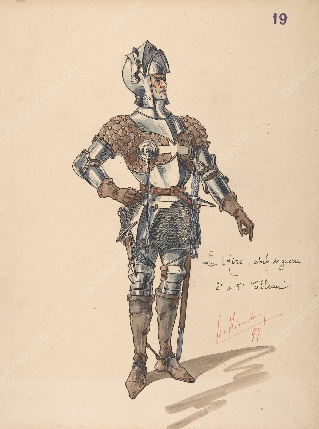 La Hire, chef de guerre by Sergey Yurievich Sudeikin - Hand-Painted Oil Painting Reproduction