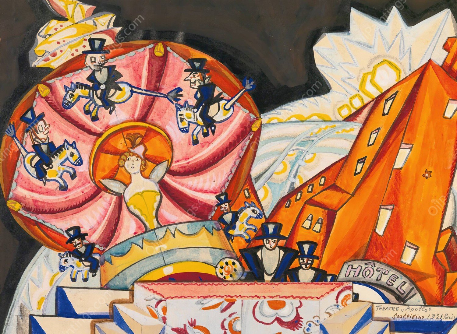 Theatre De L'Apollo, Paris  by Sergey Yurievich Sudeikin - Hand-Painted Oil Painting Reproduction