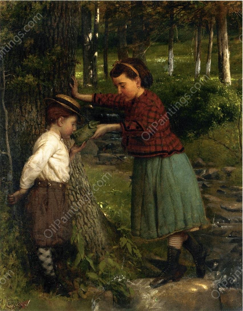 At the Brook by Seymour Joseph Guy - Hand-Painted Oil Painting Reproduction