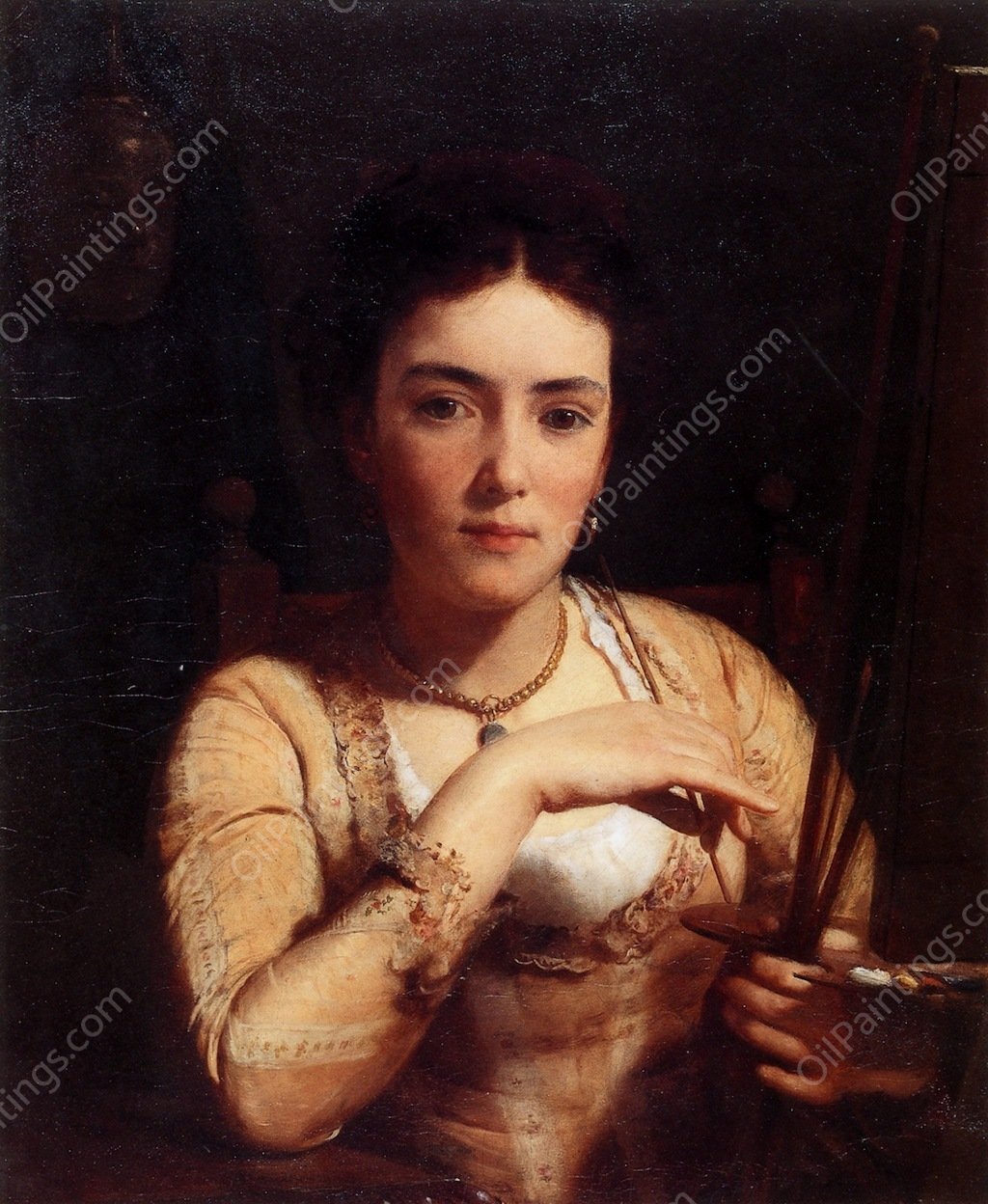 Now I'm Ready for Your Portrait (also known as Portrait of an Artist) by Seymour Joseph Guy - Hand-Painted Oil Painting Reproduction
