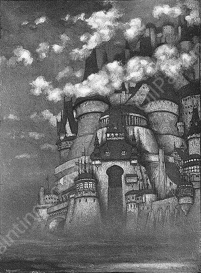 The Fortress Unvanquishable, Save for Sacnoth by Sidney H. Sime - Hand-Painted Oil Painting Reproduction