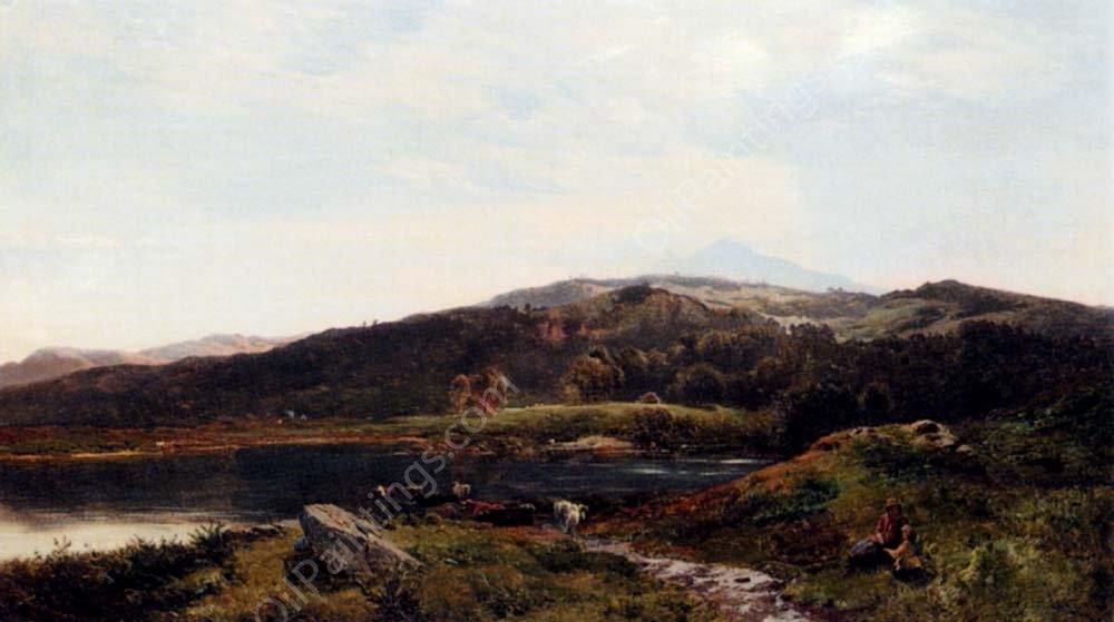 Llyn-y-Ddinas, North Wales by Sidney Richard Percy - Hand-Painted Oil Painting Reproduction