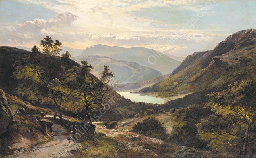 Scottish Highlands by Sidney Richard Percy - Hand-Painted Oil Painting Reproduction