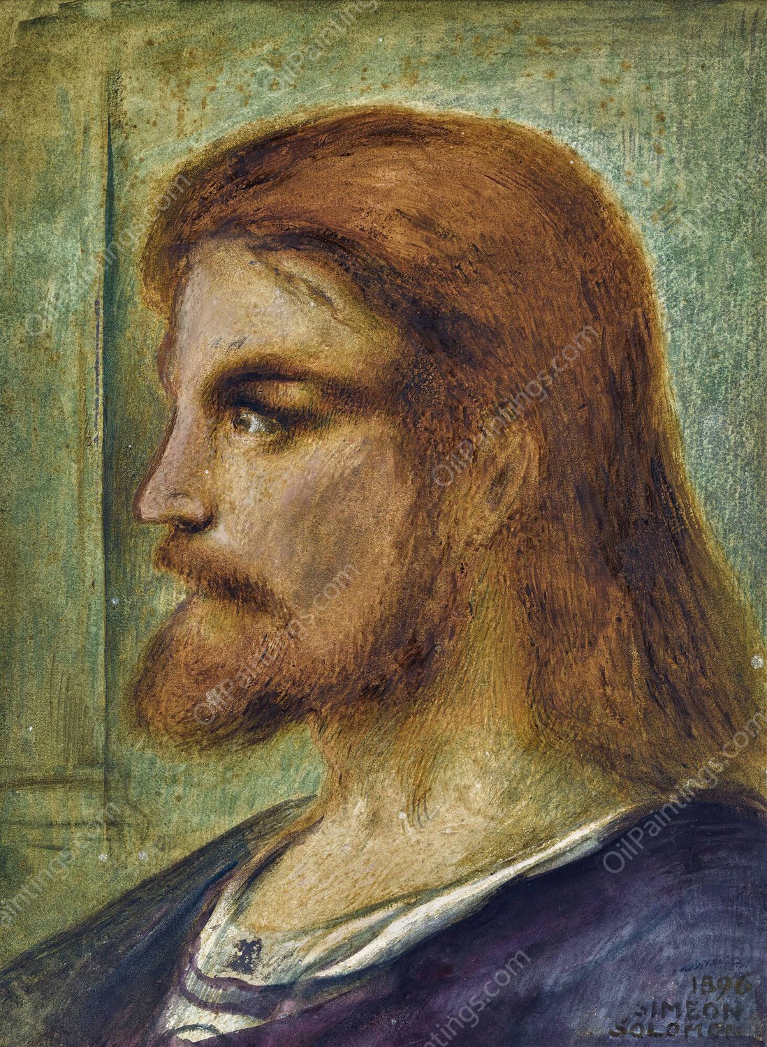Head Of Christ  by Simeon Solomon - Hand-Painted Oil Painting Reproduction
