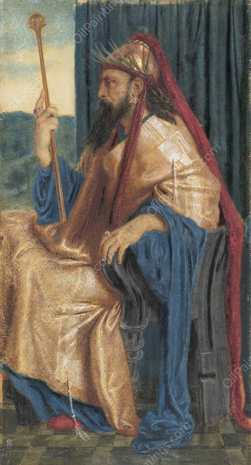 King Solomon  by Simeon Solomon - Hand-Painted Oil Painting Reproduction