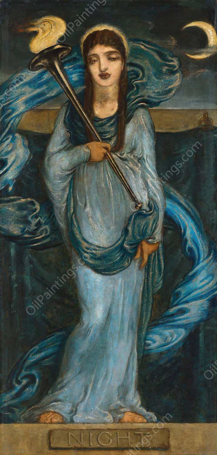 Night by Simeon Solomon - Hand-Painted Oil Painting Reproduction