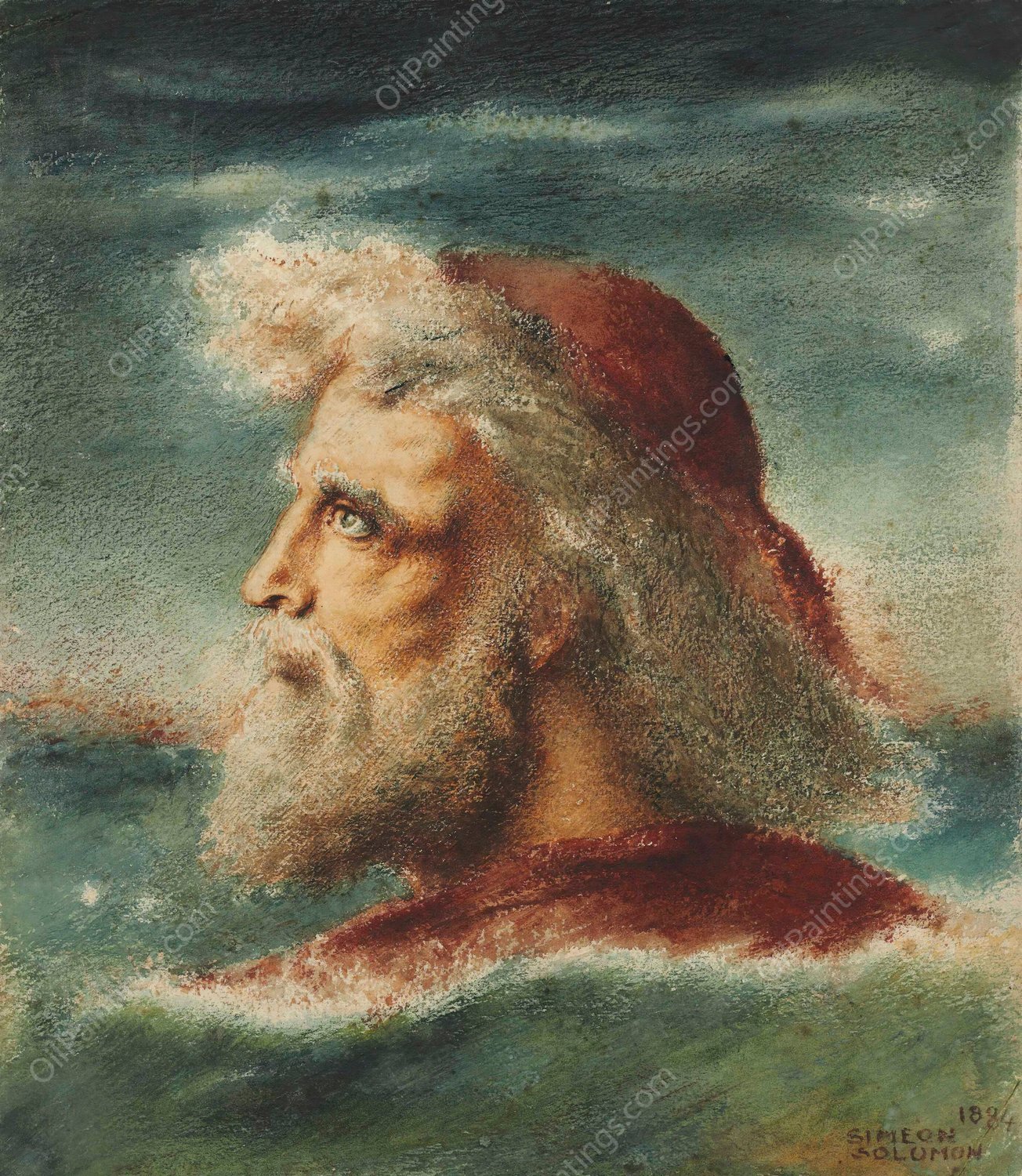 St Peter On The Sea  by Simeon Solomon - Hand-Painted Oil Painting Reproduction