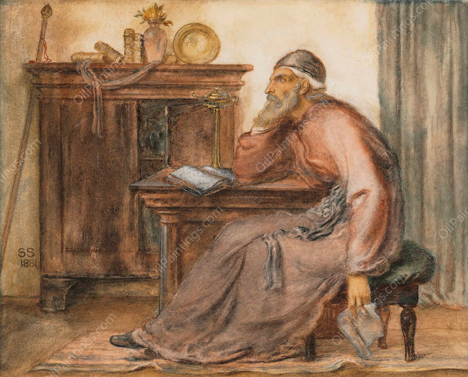The Seer  by Simeon Solomon - Hand-Painted Oil Painting Reproduction